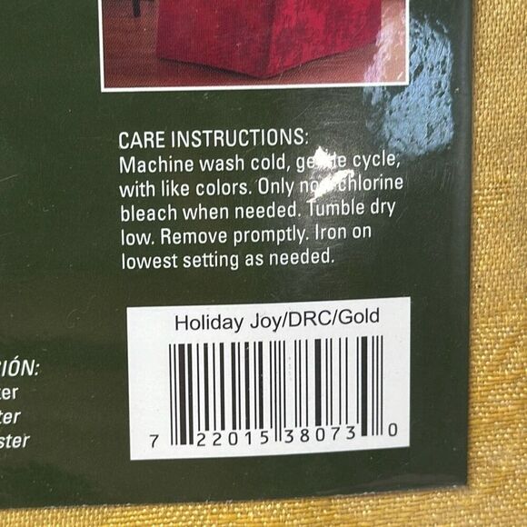 New Dining Room Chair Cover Red "Holiday Joy" Bed Bath and Beyond - Picture 4 of 5